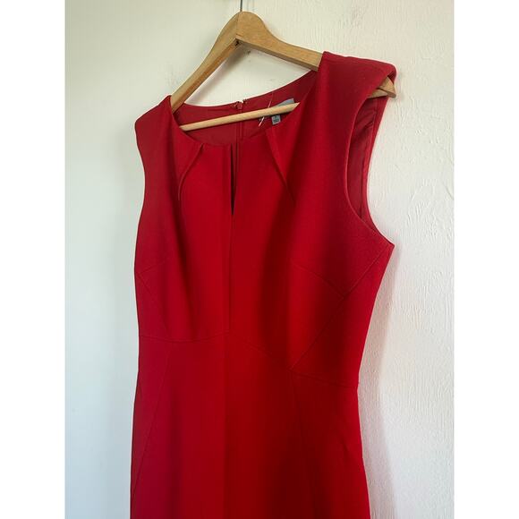 CLASSIQUES ENTIER bright cherry red sleeveless sheath knee length dress - Picture 2 of 8